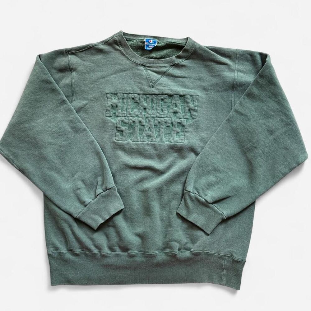 Vintage Champion Michigan State crewneck embroidered made in USA size L